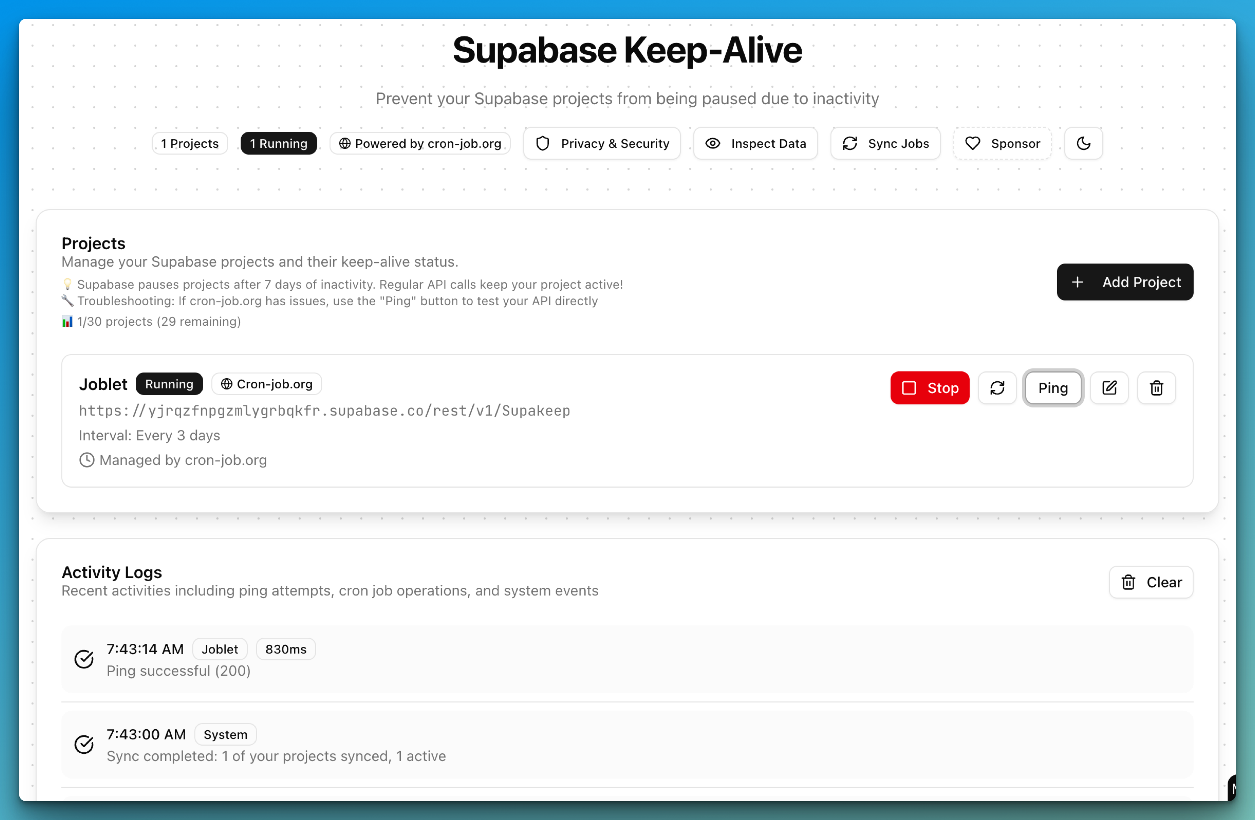 Supakeep screenshot 1