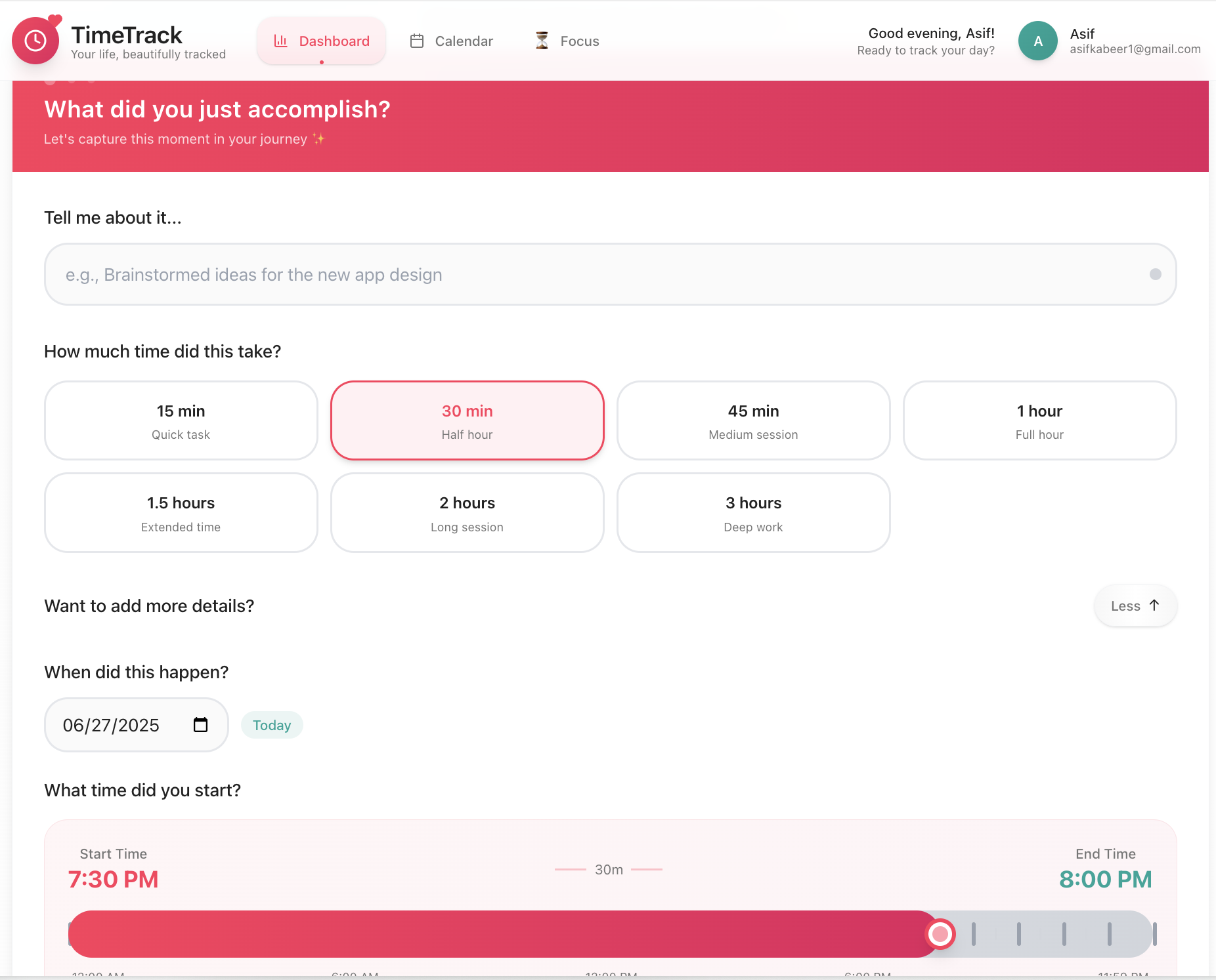 Time Tracker - Wisdemic screenshot 1
