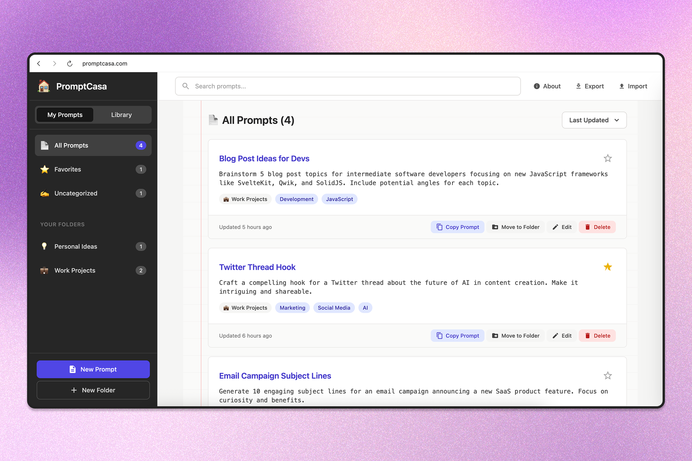 PromptCasa screenshot 1