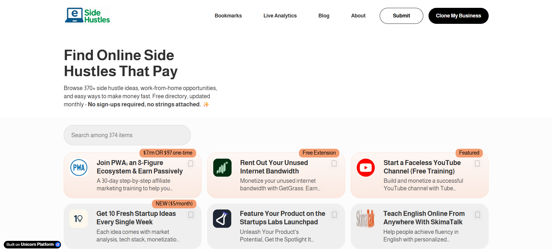 eSideHustles screenshot 1