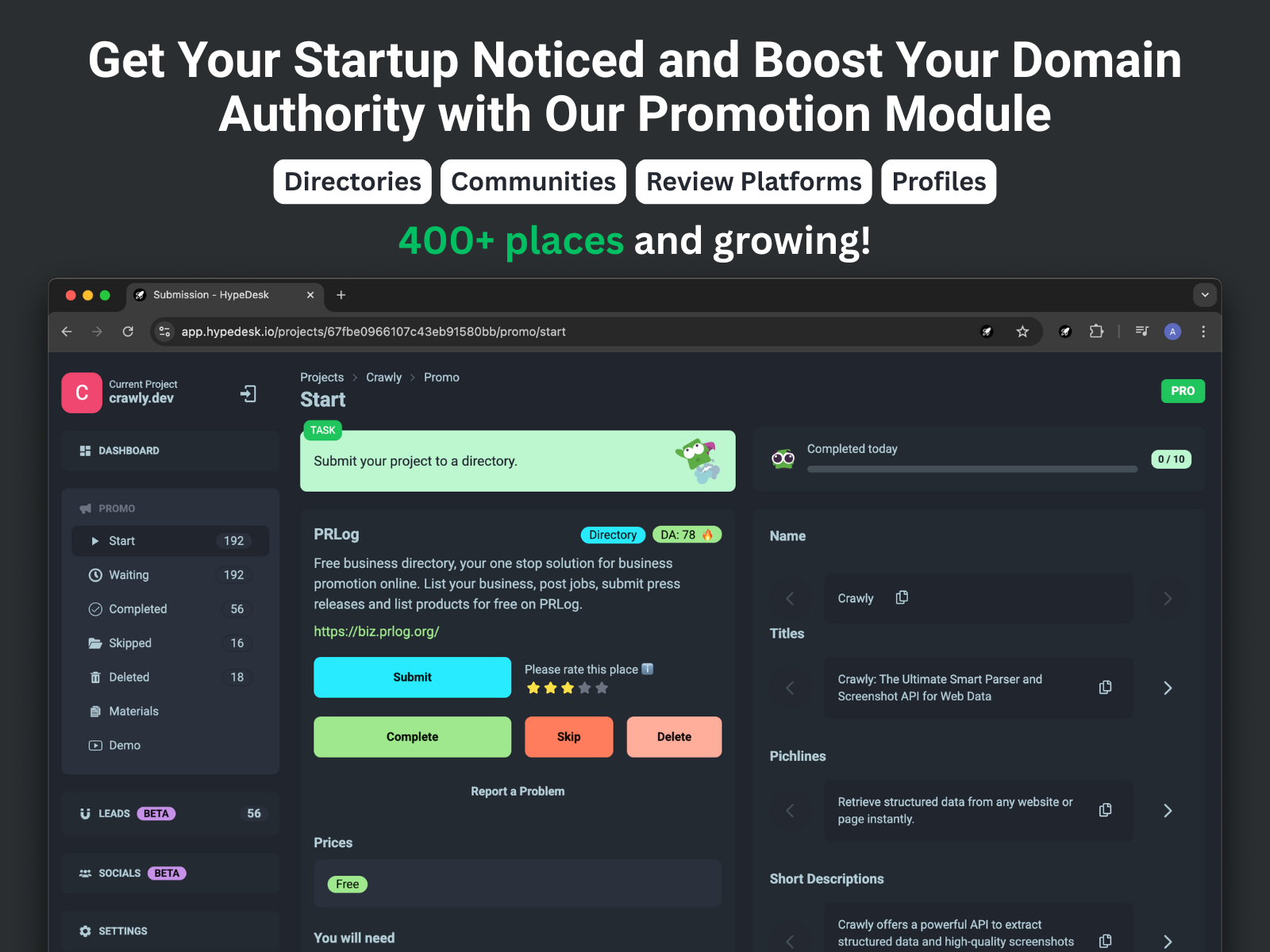 HypeDesk screenshot 2