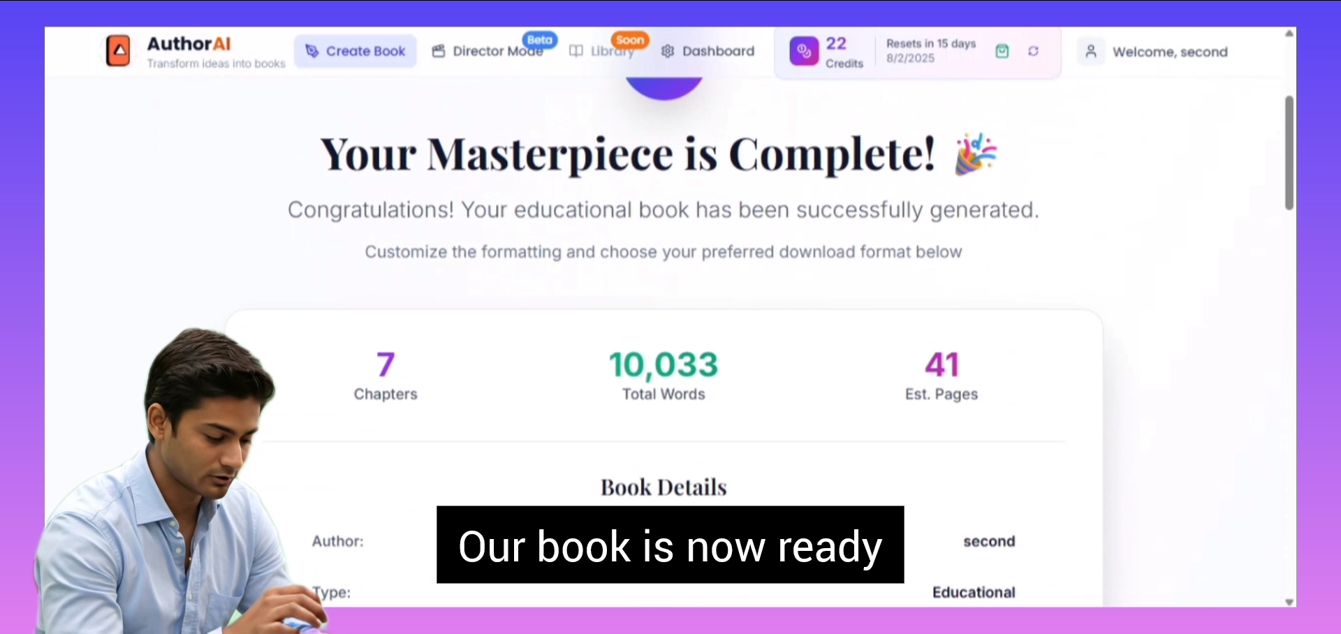 Author AI screenshot 2