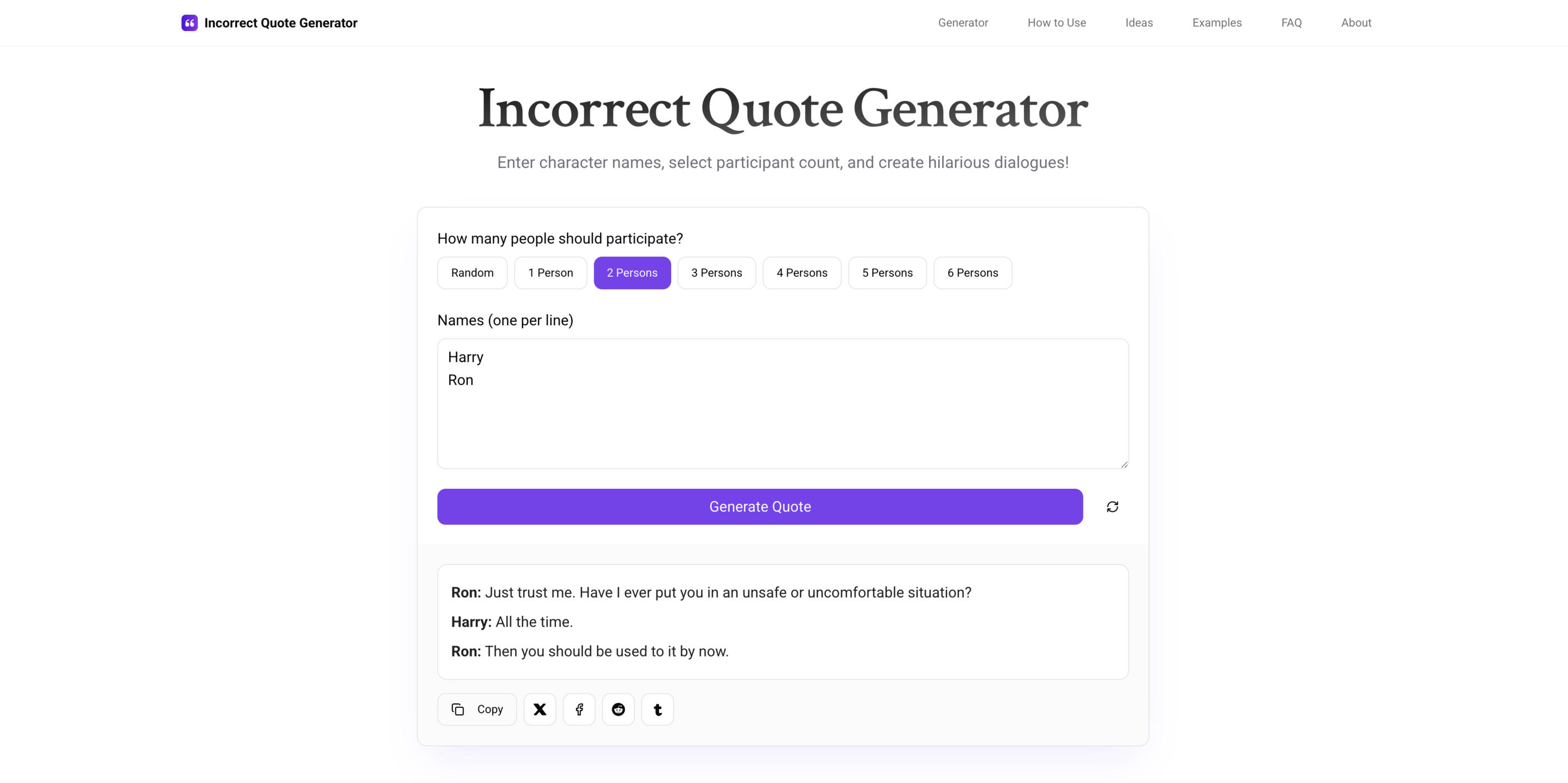 Incorrect Quote Generator screenshot 1