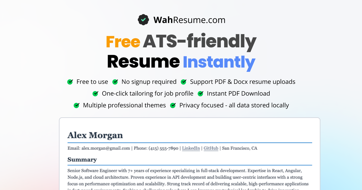 WahResume screenshot 2