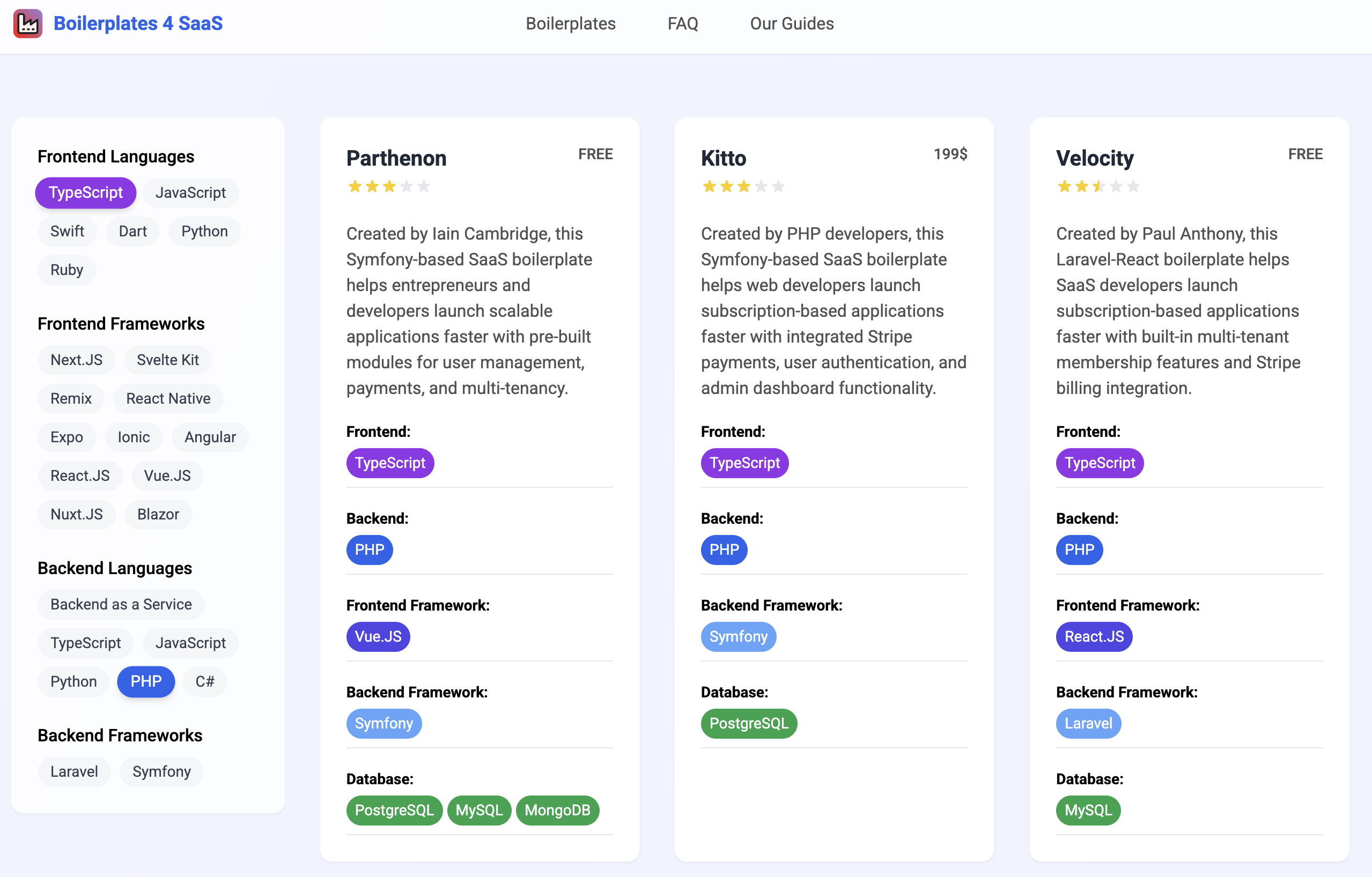 Boilerplates 4 SaaS screenshot 3