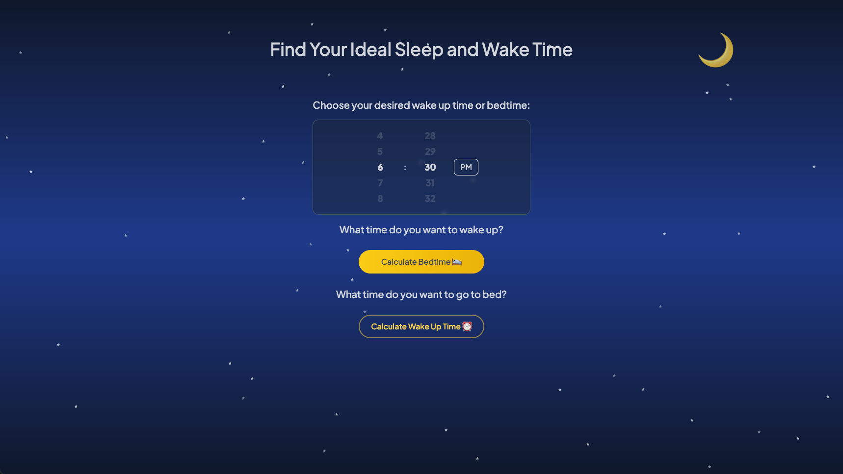 sleep calculator screenshot 1