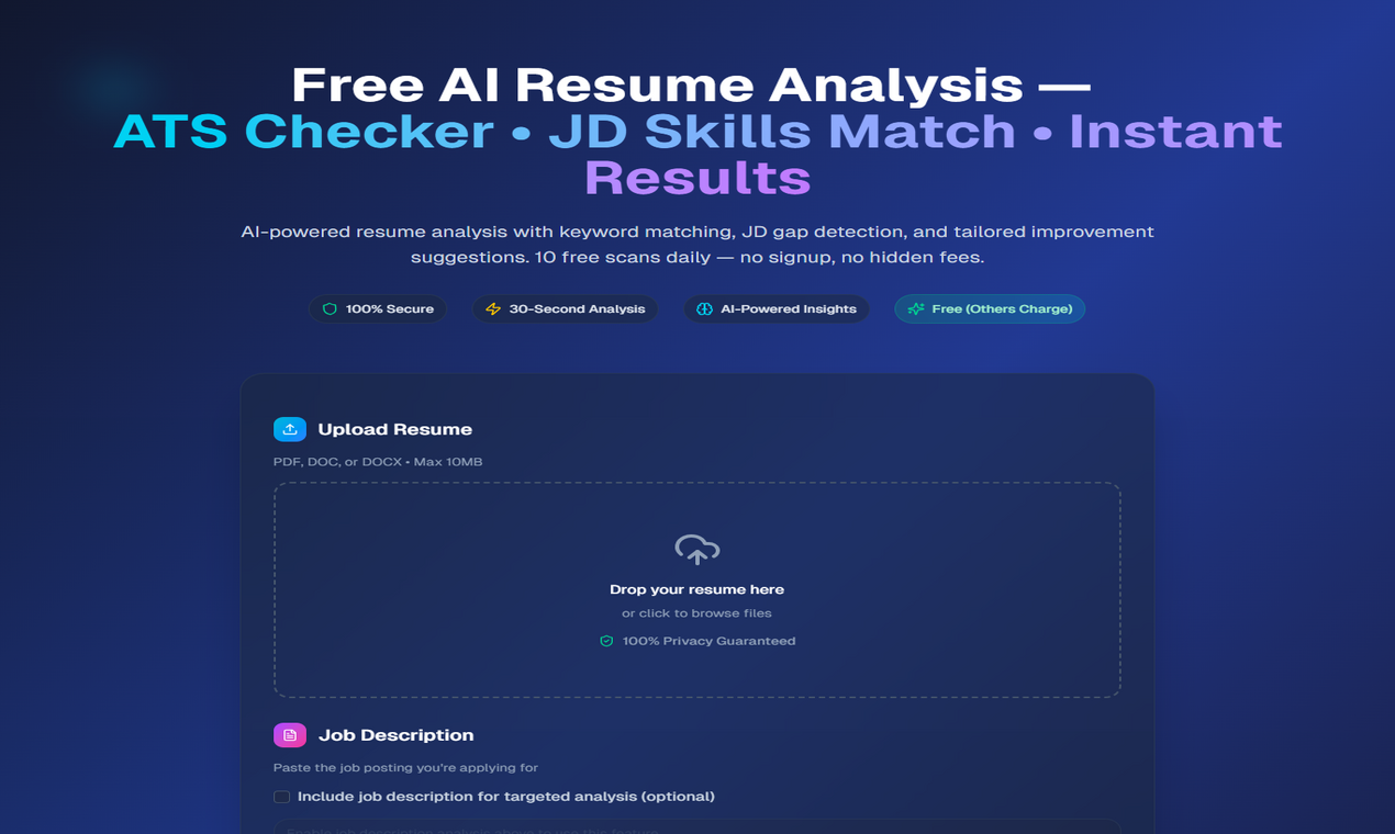AI ATS CHECKER screenshot 1