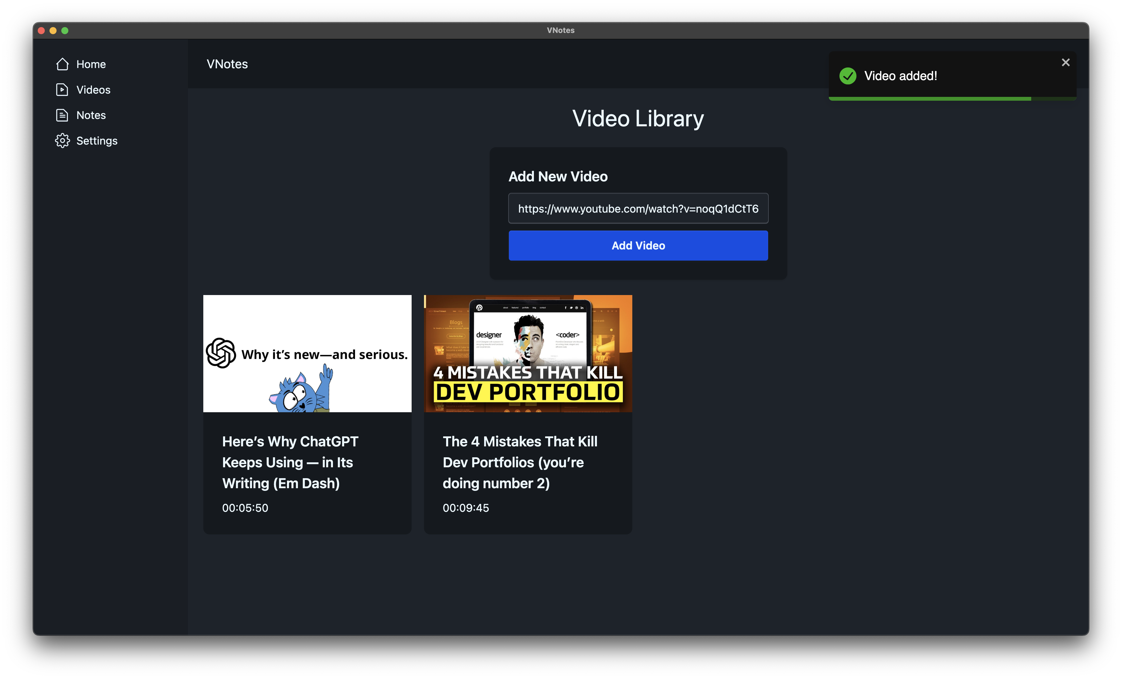 VNotes screenshot 2