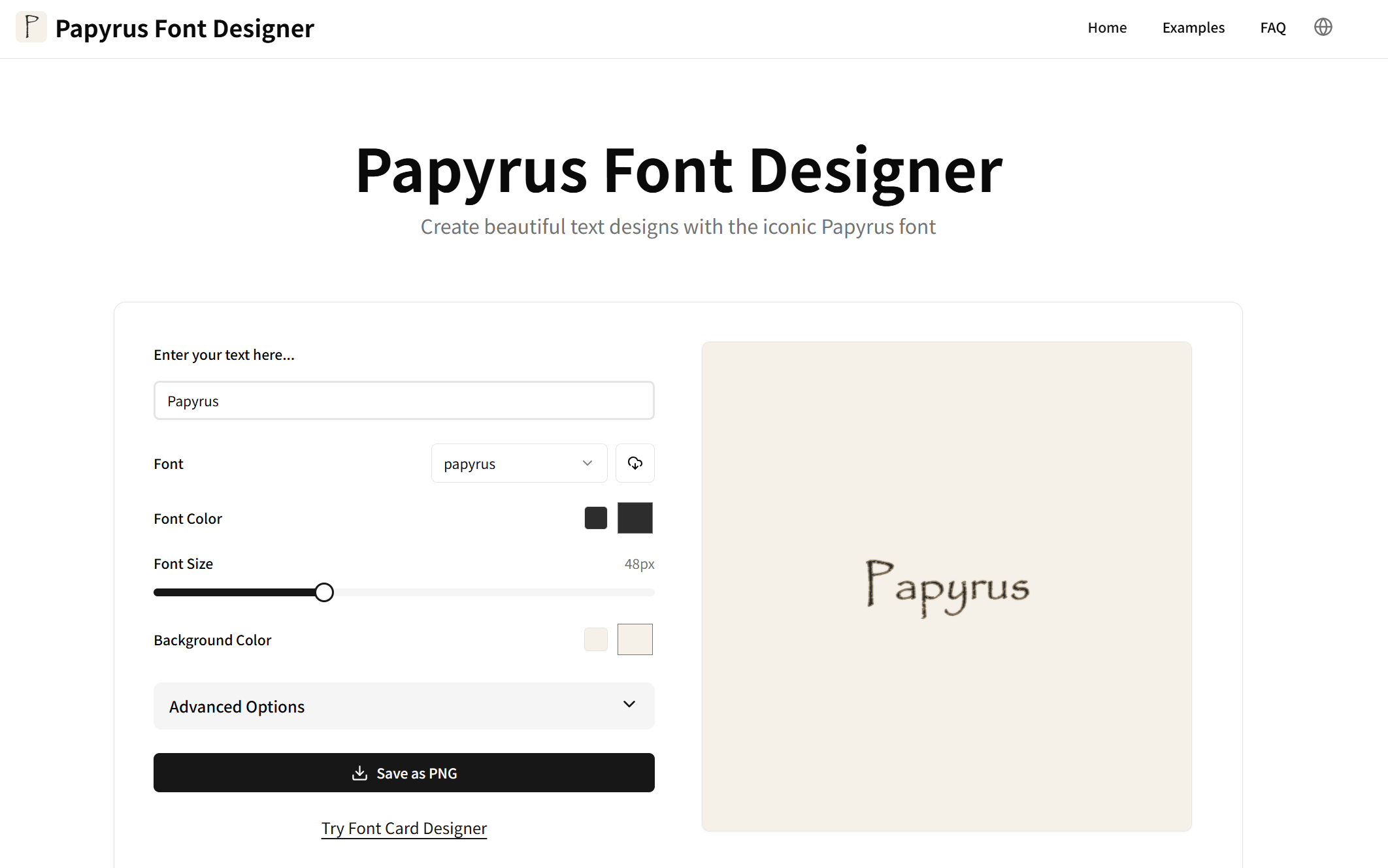 Papyrus Font Generator screenshot 1