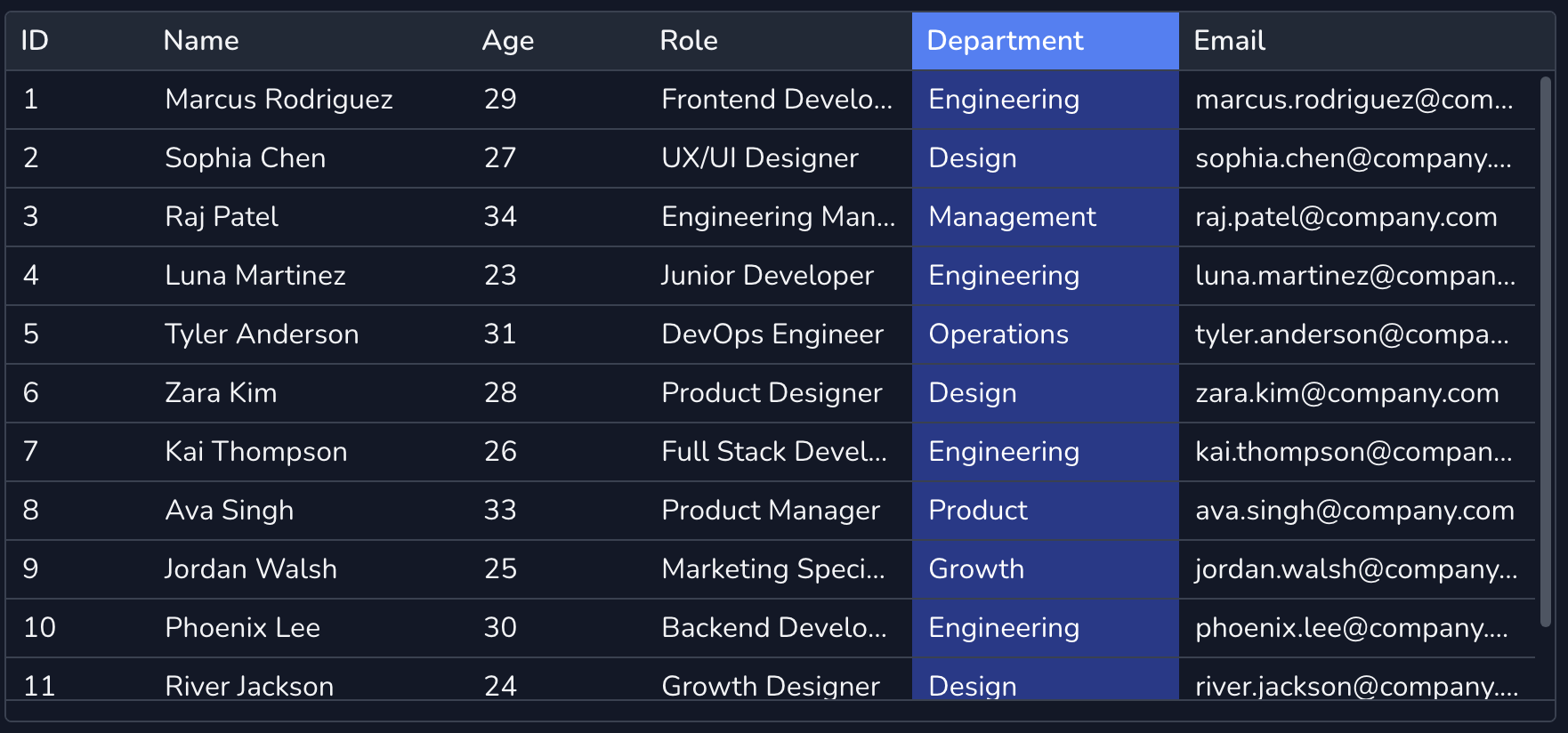 Simple Table screenshot 1