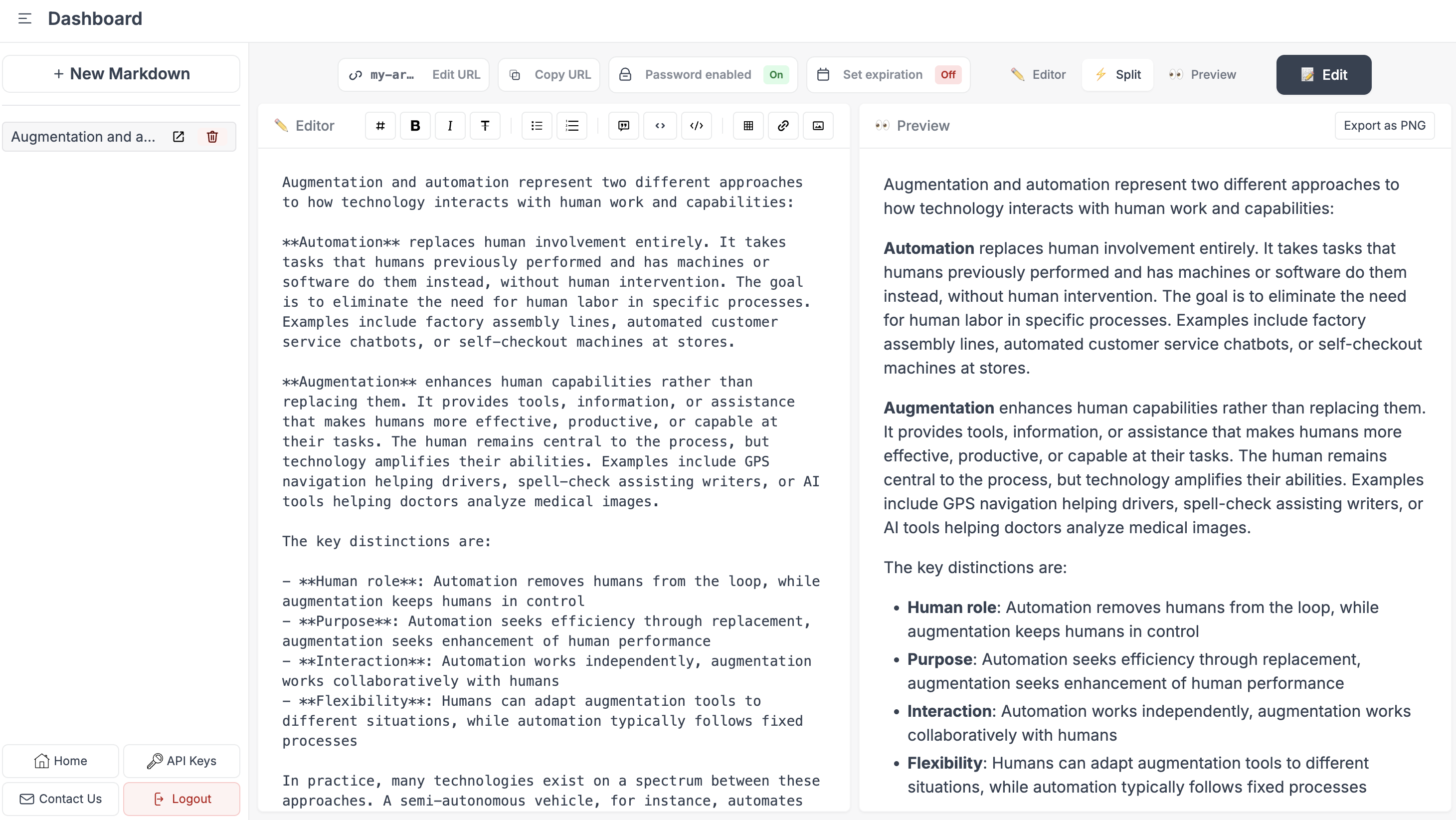 Publish Markdown screenshot 3