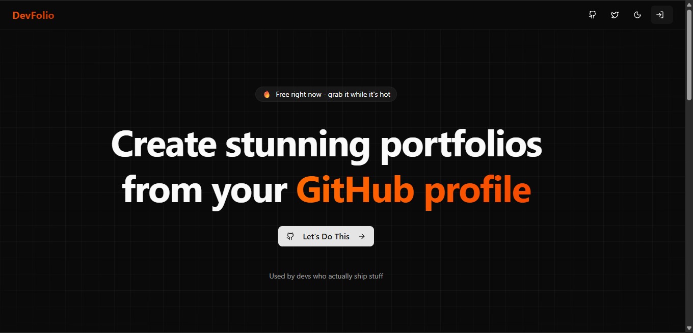 Devfolio screenshot 1