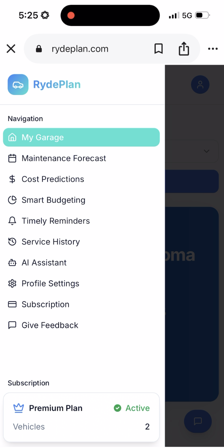 RydePlan screenshot 1