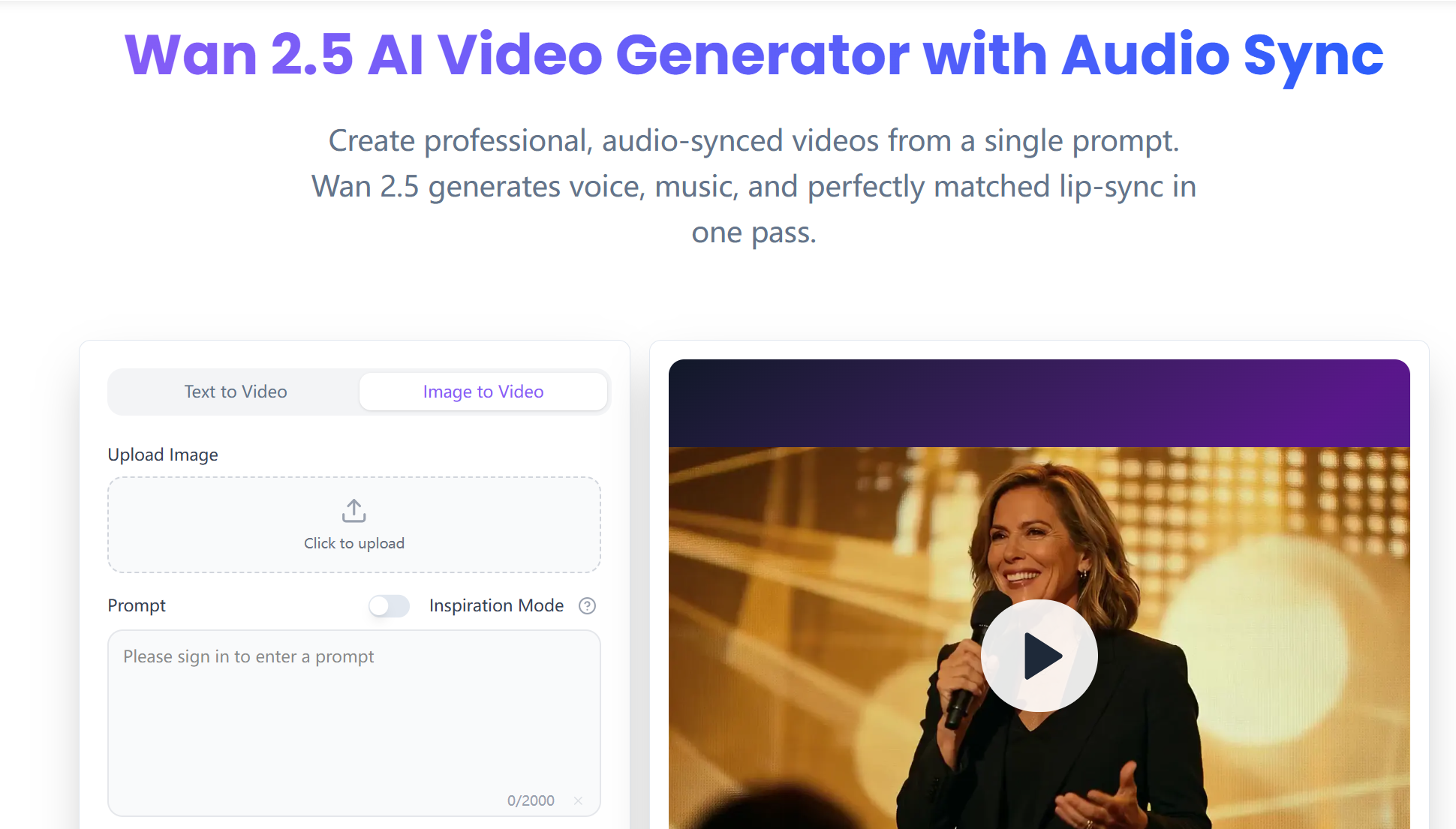 Wan2.5 AI Video Generator screenshot 1