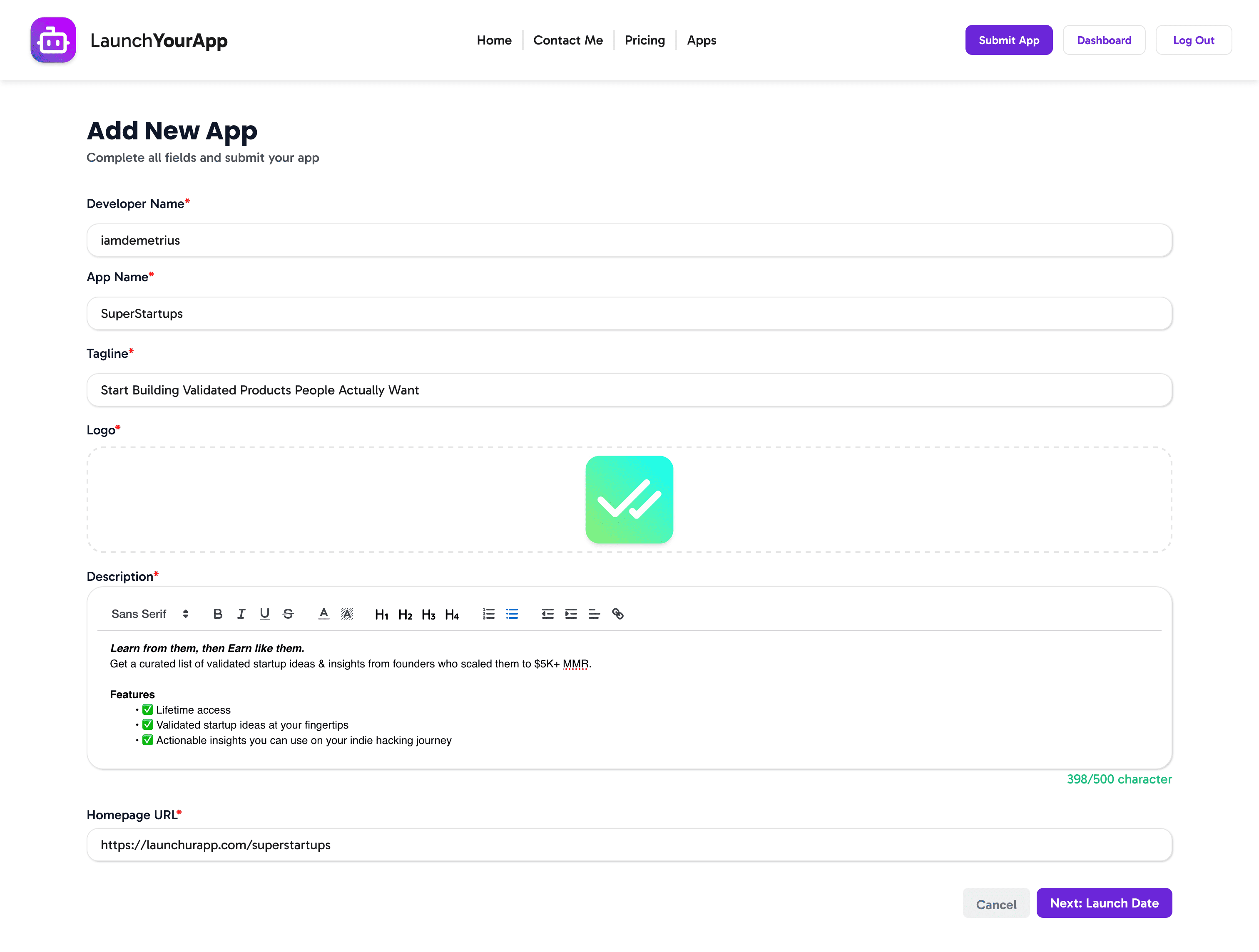 LaunchYourApp screenshot 2