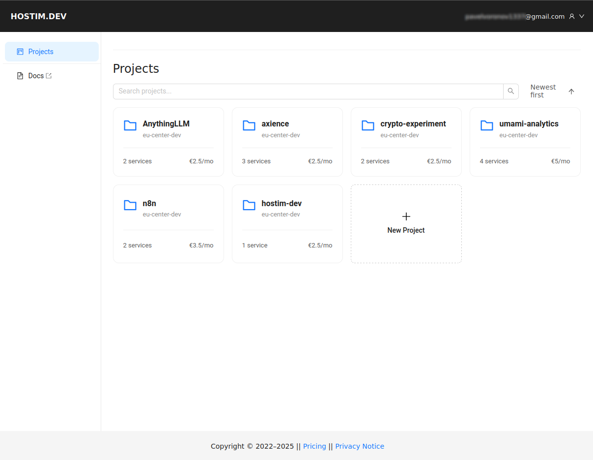 Hostim.dev screenshot 3