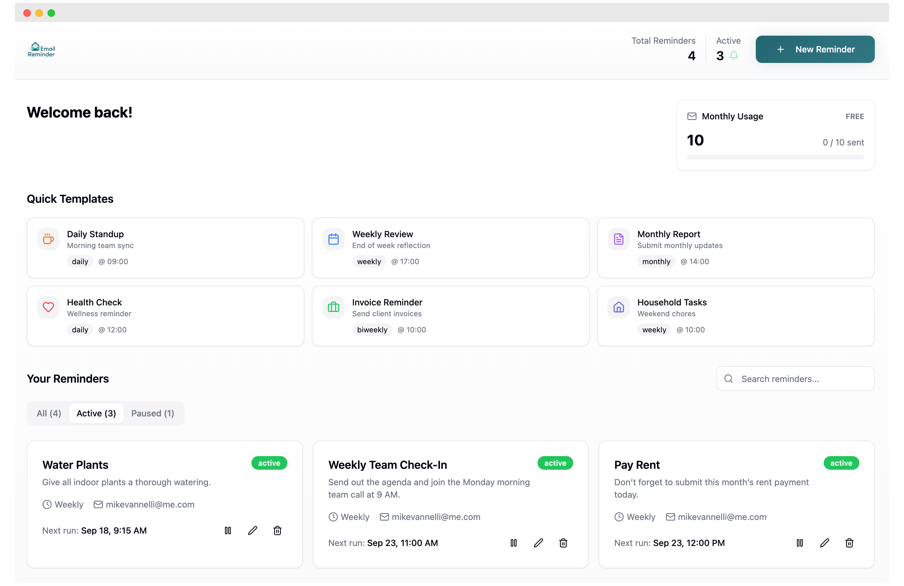 Email Reminder screenshot 1