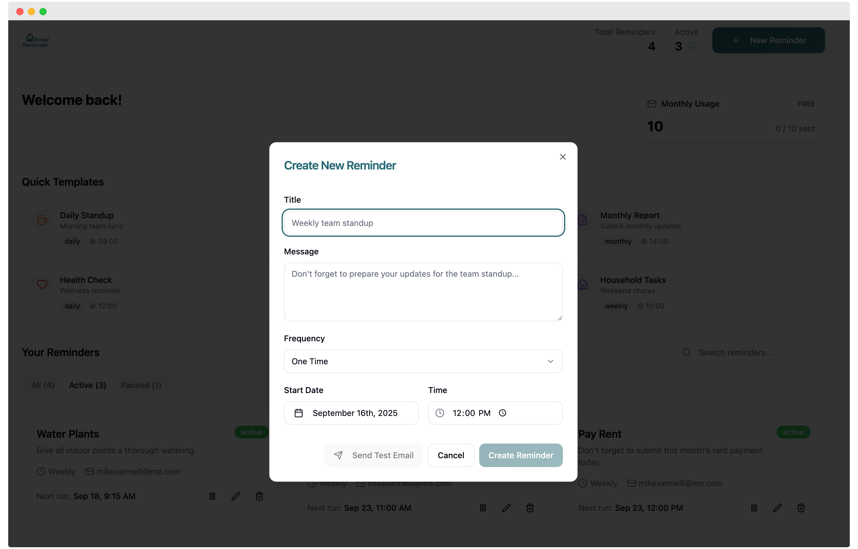 Email Reminder screenshot 2