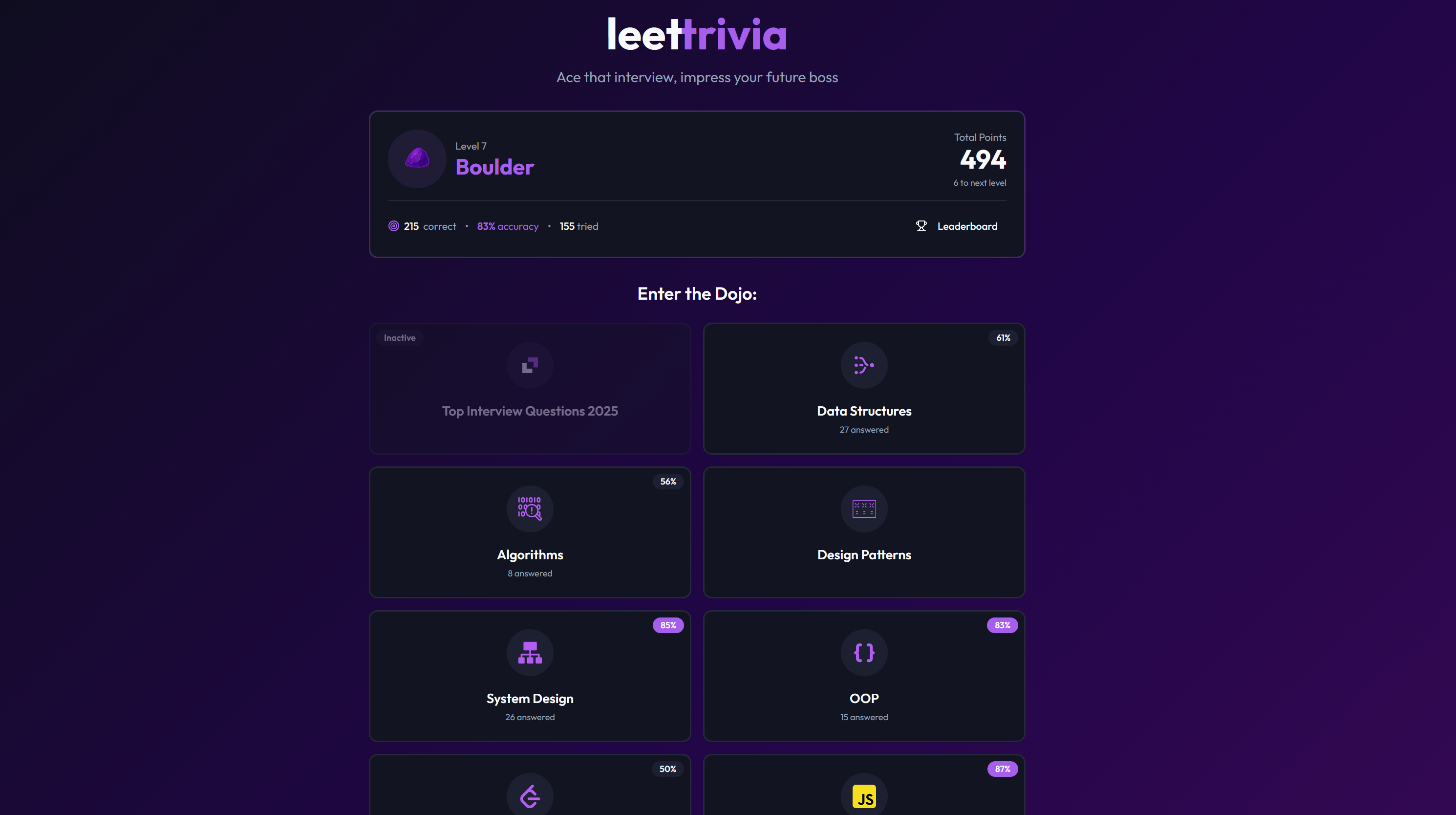 LeetTrivia screenshot 2