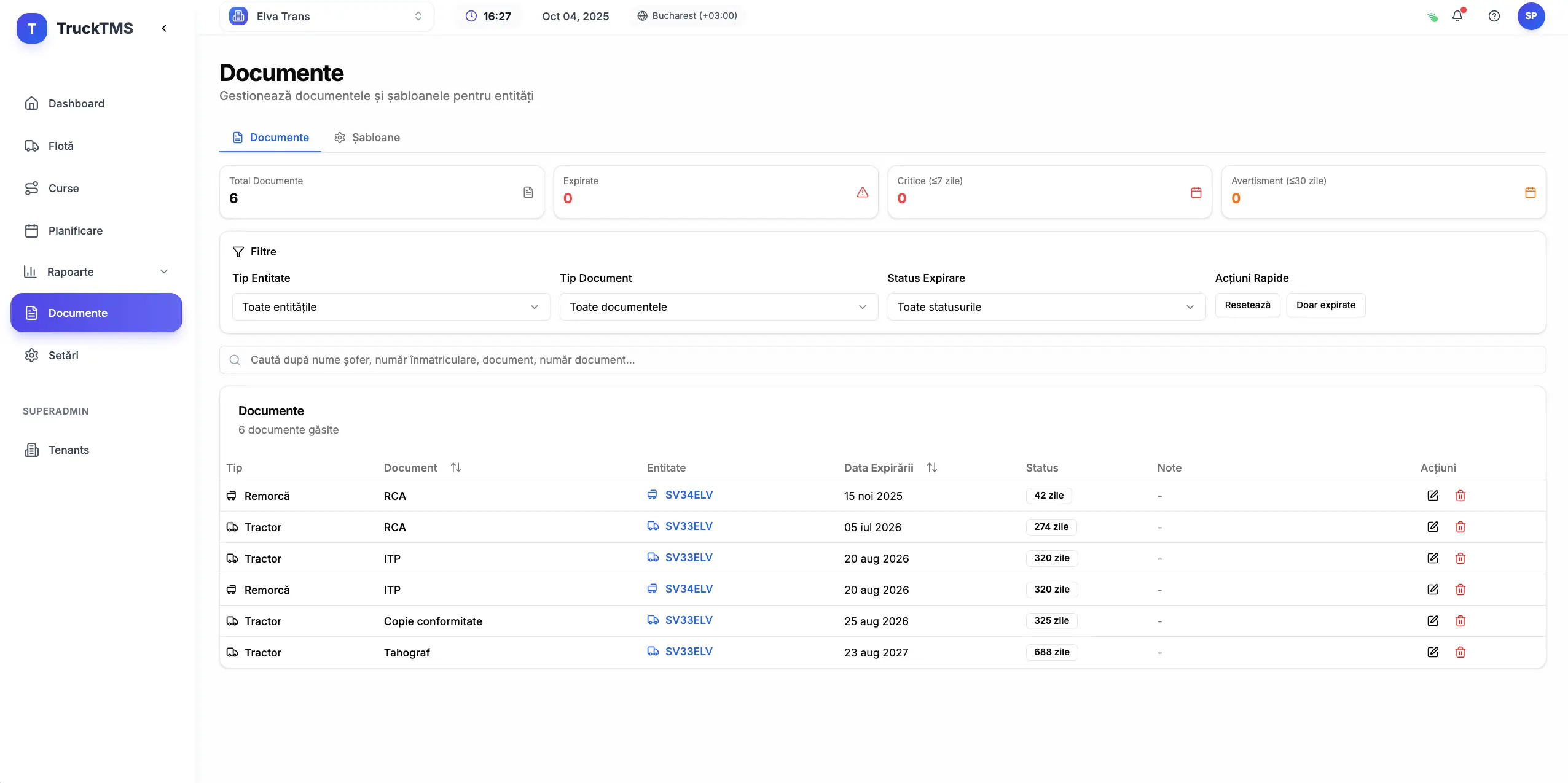 Truck TMS screenshot 2