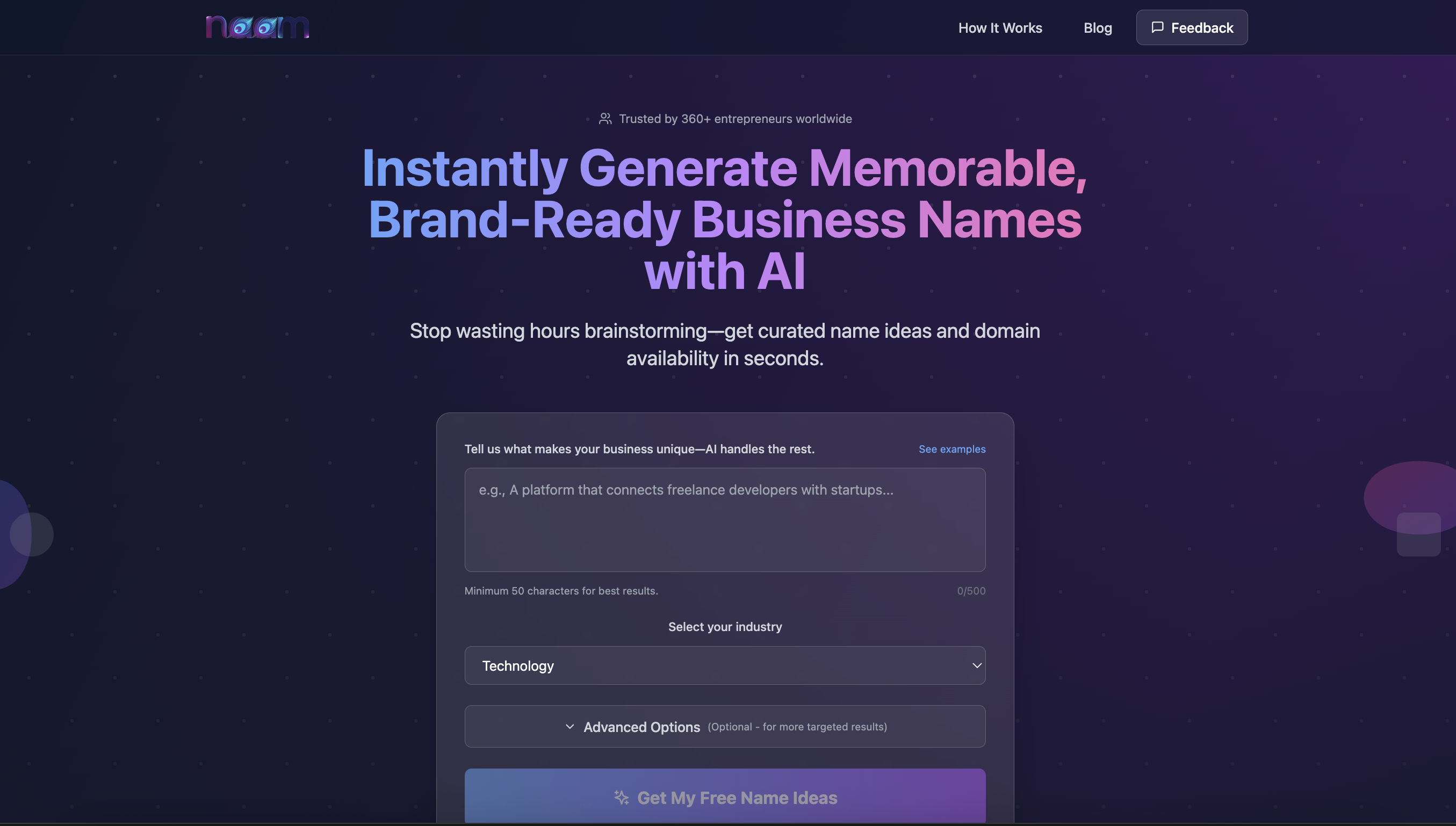 Naam - AI Business Name Generator screenshot 1