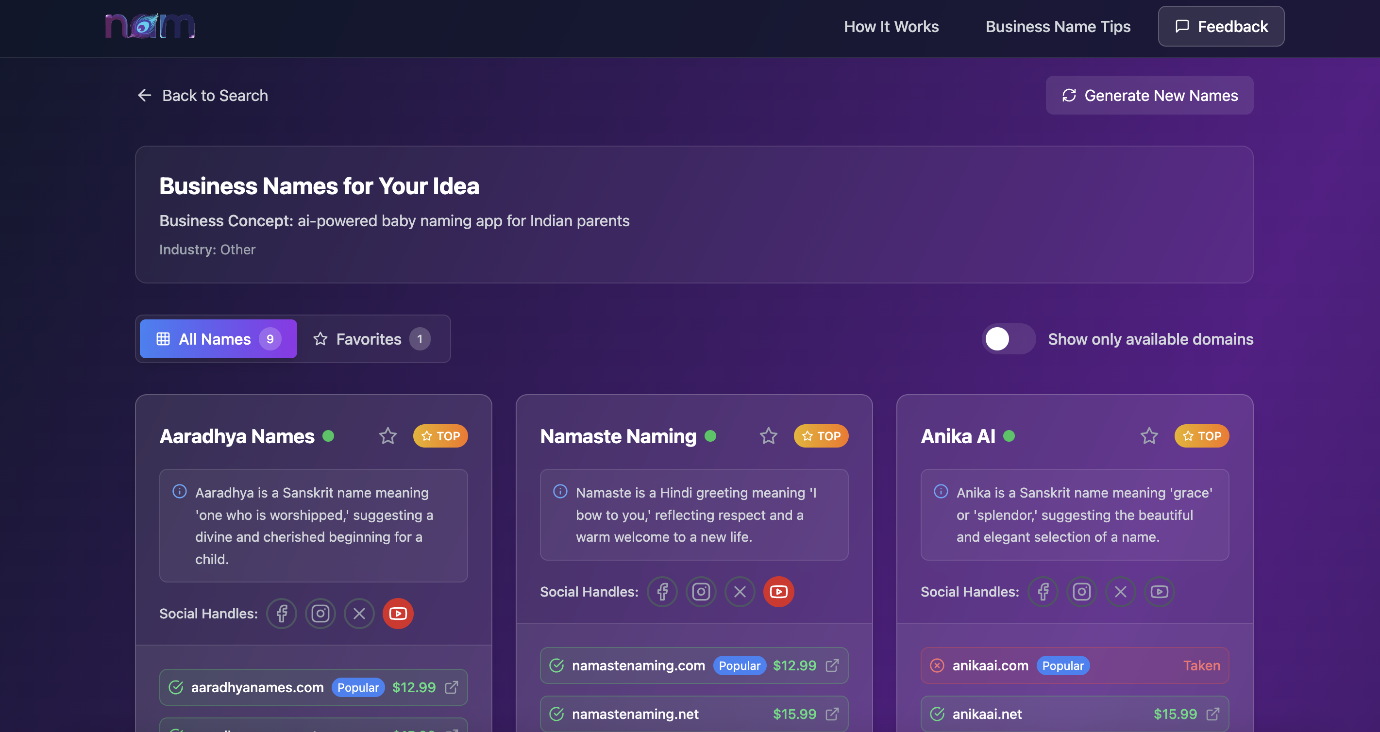 Naam - AI Business Name Generator screenshot 2