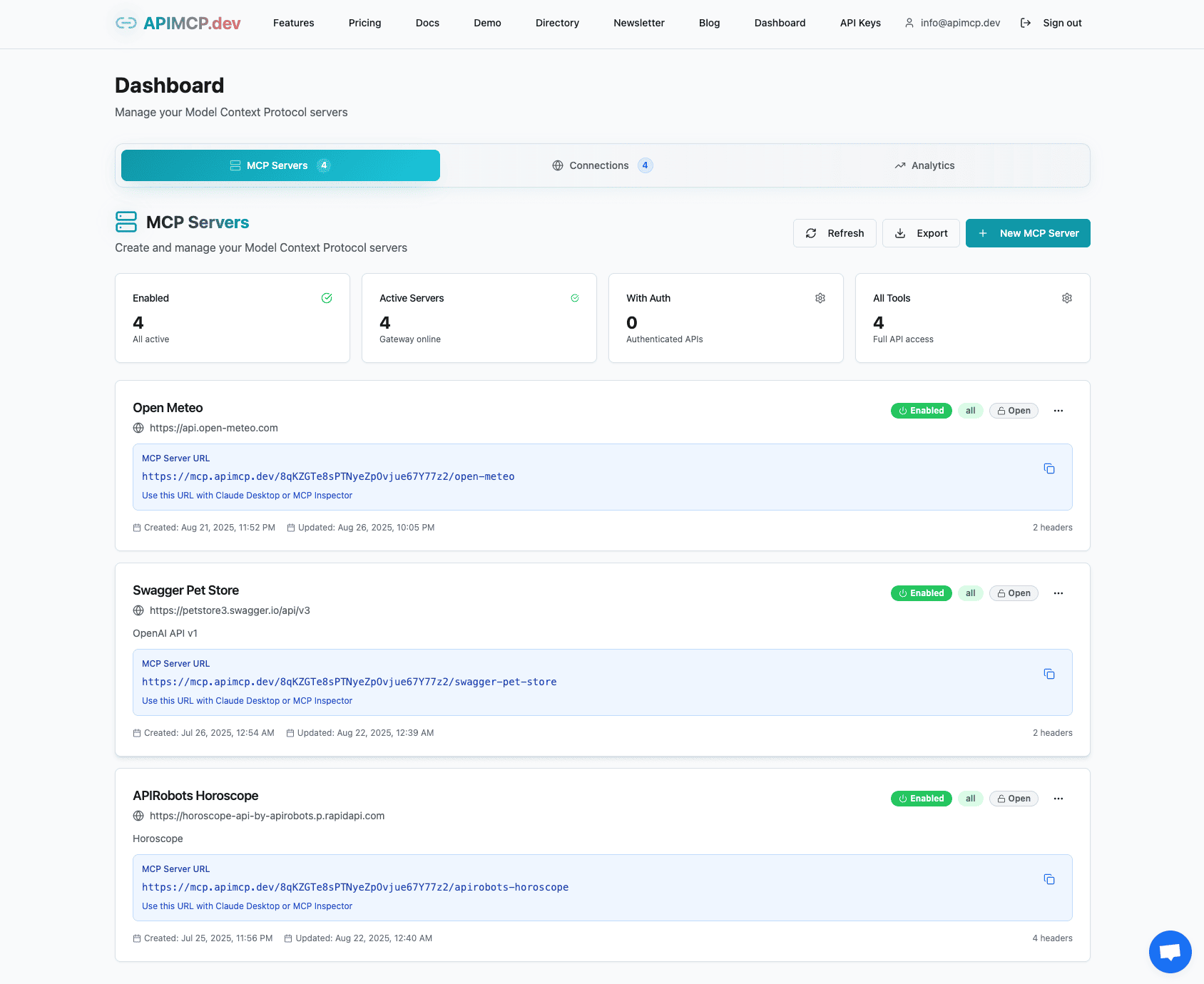 APIMCP.dev screenshot 2